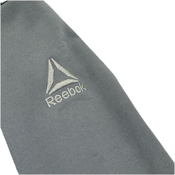 Reebok Gray Full Zip Hooded Fleece Jacket Mens Size Medium Gym Running Athletic - Picture 7 of 9